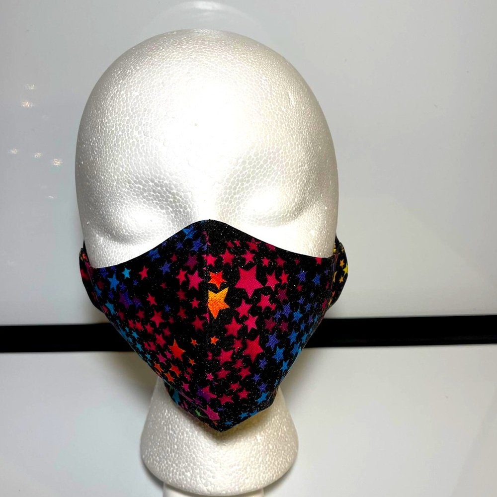 Handmade Face Mask Multi Color Stars